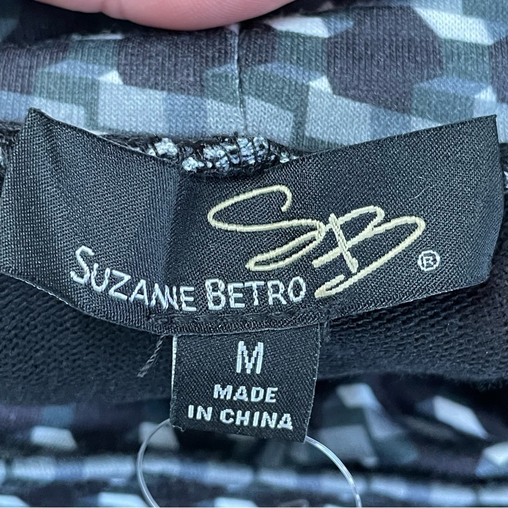 Suzanne Betro women’s size Large Mock Neck Dress streetwear geometric - Picture 12 of 13